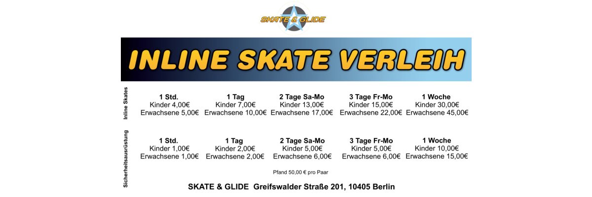Inline Skates Verleih bei SKATE &amp; GLIDE - Inline Skates Verleih bei SKATE &amp; GLIDE