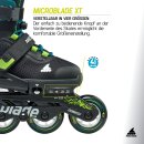 Rollerblade Microblade XT schwarz/petrol grün EU 33-36,5  / US 2-5