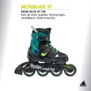 Rollerblade Microblade XT schwarz/petrol grün EU 33-36,5  / US 2-5