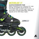 Rollerblade Microblade XT schwarz/petrol grün EU 33-36,5  / US 2-5